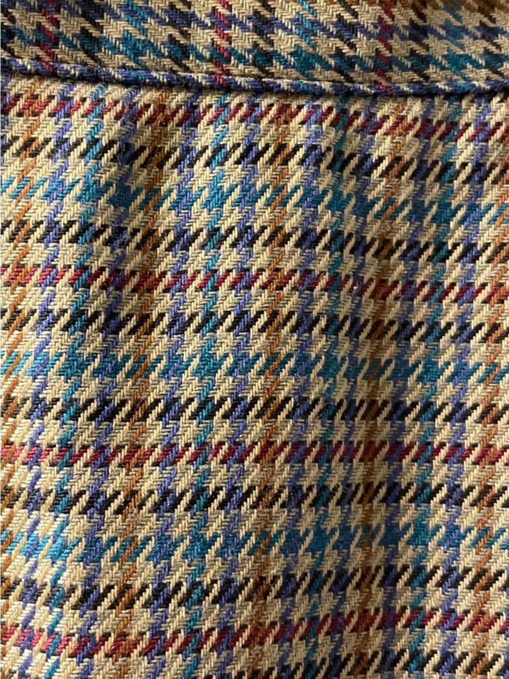 Sag Harbor Plaid A-Line Skirt in Camel, Teal and Burgundy